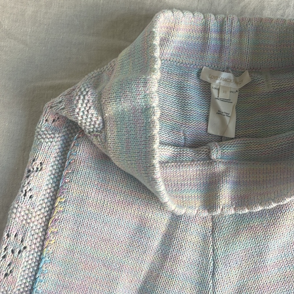 LoveShackFancy Matching Antique Pastel Rainbow Knit Set, Size S Top & XS bottom - Picture 10 of 13